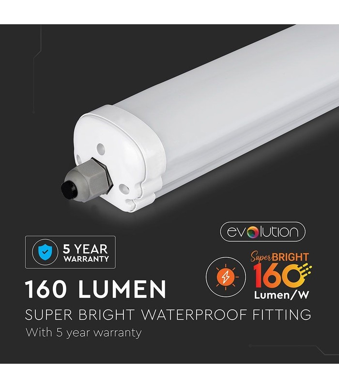 aften Konsultere is V-Tac vandtæt 32W komplet LED armatur - 150 cm, 160 lm/W,