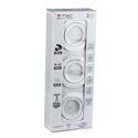 V-Tac 3-pak Indbygningsspot med 5W lyskilde - Hvid front, komplet med GU10 holder og LED spot, indendørs
