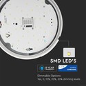 V-Tac 15W LED loftslampe - Mikrobølgesensor, skumringssensor, vågelys, IP65, inkl. lyskilde