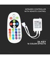 RGB controller med fjernbetjening - memory funktion, infrarød, 12V (72W), 24V (144W)