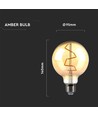 E27 4W LED globepære - Ø9,5 cm, Kultråd, ekstra varm hvid, 2200K