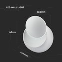 V-Tac 5W LED hvid væglampe - Rund, roterbar, IP20 indendørs, 230V, inkl. lyskilde