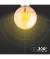 E27 8W dæmpbar LED globepære - Ø12,5 cm, Kultråd, ekstra varm hvid