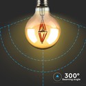V-Tac 4W LED globepære - Kultråd, Ø8 cm, ekstra varm hvid, E27