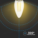 V-Tac 4W LED kertepære - Samsung LED chip, kultråd, B22