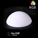 Outlet: V-Tac RGB LED halvkugle - Genopladelig, med fjernbetjening, Ø50 cm