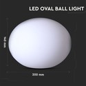 V-Tac RGB LED oval kugle - Genopladelig, med fjernbetjening, Ø20 cm