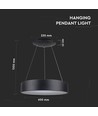30W Dæmpbar LED lysekrone - Sort, blødt lys, varm hvid