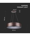 30W Dæmpbar LED lysekrone - Kaffefarvet, Blødt lys, Varm hvid