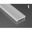 Aluprofil Type D til indendørs IP21 LED strip - Lav, 1 meter, ubehandlet aluminium, vælg cover