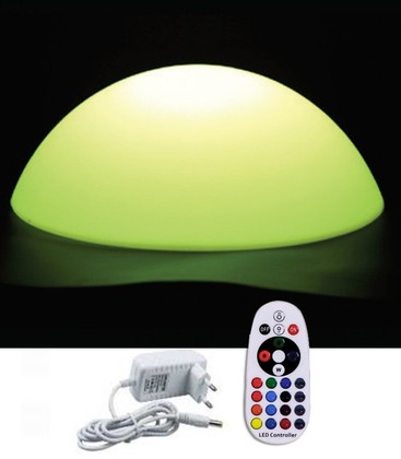 Outlet: V-Tac RGB LED halvkugle - Genopladelig, med fjernbetjening, Ø50 cm