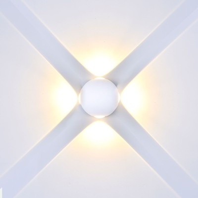 V-Tac 4W LED hvid væglampe - Rund, IP65 udendørs, 230V, inkl. lyskilde - Dæmpbar : Ikke dæmpbar, Kulør : Varm