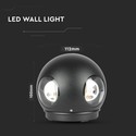 V-Tac 4W LED sort væglampe - Rund, IP65 udendørs, 230V, inkl. lyskilde