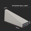 Restsalg: V-Tac 6W LED grå væglampe - IP65 udendørs, 230V, inkl. lyskilde