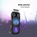 150W partyhøjtaler på hjul - Genopladelig, Bluetooth, RGB, inkl. mikrofon