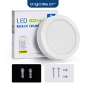 Outlet: LED Downlight Pro, Påbygning Rund 12W - Varm Hvid 3000K, Mat Hvid, Plast