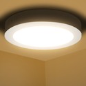 Outlet: LED Downlight Pro, Påbygning Rund 12W - Varm Hvid 3000K, Mat Hvid, Plast