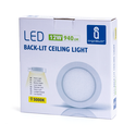 Outlet: LED Downlight Pro, Påbygning Rund 12W - Varm Hvid 3000K, Mat Hvid, Plast