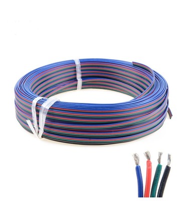 12-24V RGB kabel - 4 x 0,5 mm², metervare, min. 5 meter 12-24V RGB kabel - 4 x 0,5 mm², metervare, min. 5 meter
