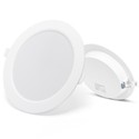 Outlet: LED E6 Bagbelyst Indbygningsspot, 12W, 4000K, Ø145-155mm, Rund - Til Indbygning