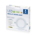 Outlet: LED E6 Bagbelyst Indbygningsspot, 12W, 4000K, Ø145-155mm, Rund - Til Indbygning