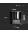 12W LED væglampe - IP65 udendørs, Sort, firkantet, justerbar spredning, inkl. lyskilde
