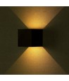 12W LED væglampe - IP65 udendørs, Sort, firkantet, justerbar spredning, inkl. lyskilde