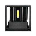 V-Tac 12W LED sort væglampe - Firkantet, justerbar spredning, IP65 udendørs, 230V, inkl. lyskilde