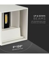 12W LED hvid væglampe - IP65 udendørs, Firkantet, justerbar spredning, inkl. lyskilde