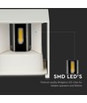 12W LED hvid væglampe - IP65 udendørs, Firkantet, justerbar spredning, inkl. lyskilde