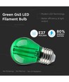 E27 2W LED kronepære - Grøn, Kultråd