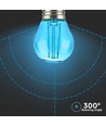E27 2W LED kronepære - Blå, Kultråd