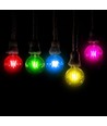 E27 2W LED kronepære - Rød, Kultråd