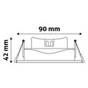 7W LED indbygningsspot - Hul: Ø7,6 cm, Mål: Ø9 cm, indbygget driver, 230V