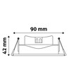 7W LED indbygningsspot - Hul: Ø7,6 cm, Mål: Ø9 cm, indbygget driver, 230V