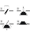 7W LED indbygningsspot - Hul: Ø7,6 cm, Mål: Ø9 cm, indbygget driver, 230V