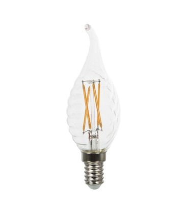 V-Tac 4W LED flammepære med twist - Kultråd, varm hvid, E14 V-Tac 4W LED flammepære med twist - Kultråd, varm hvid, E14