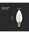 E14 6W LED kertepære - Kultråd
