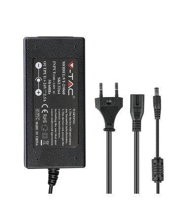 V-Tac 60W strømforsyning til LED strips - 24V DC, 2,5A, IP44 vådrum