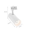 25W 3-faset RA80 skinnespot - Hvid, To spredningsgrader