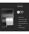 12W LED væglampe - IP65 udendørs, Rund, sort, inkl. lyskilde