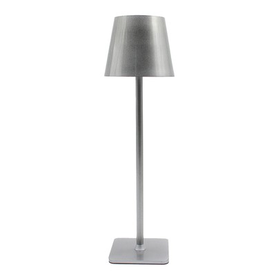 Opladelig LED bordlampe Inde/ude - Sølv, touch dæmpbar, CCT, IP54 udendørs - Dæmpbar : Dæmpbar, Kulør : CCT (Varm til Kold Hvid)