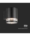 1W Solcelle væglampe LED - IP54, Sort, med sensor