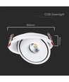 20W Ø16,5cm indbygningsspot RA90 - Hul: Ø15 cm, Mål: Ø16,5 cm, CCT - 3 lyskulører, 3i1, hvid kant