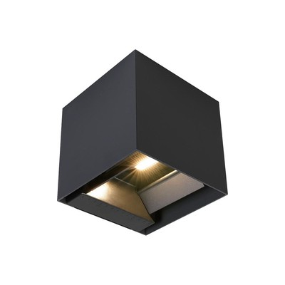 V-Tac 3W Solcelle væglampe LED - Sort, sensor, IP65 - Farve på hus : Sort, Kulør : Varm