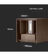 11W LED væglampe - IP65 udendørs, Firkantet, justerbar spredning, inkl. lyskilde, corten