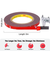 3M dobbeltklæbende tape 8mm - til strips, 5 meter rulle