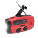 Nødradio med lommelygte + powerbank - Solcelle, håndsving, powerbank 2000mAh