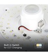 V-Tac 12W LED sensorlampe, CCT - Samsung LED chip, PIR sensor, IP20 indendørs, 230V, inkl. lyskilde