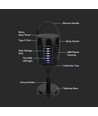 V-Tac solcelle insektlampe - Sort, 3-i-1, IP24